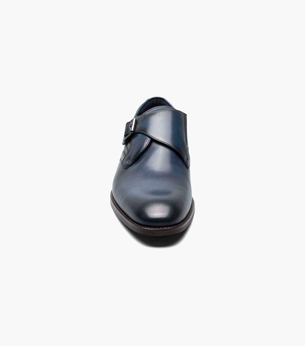 Stacy Adams KARCHER Navy Plain Toe Monk Strap