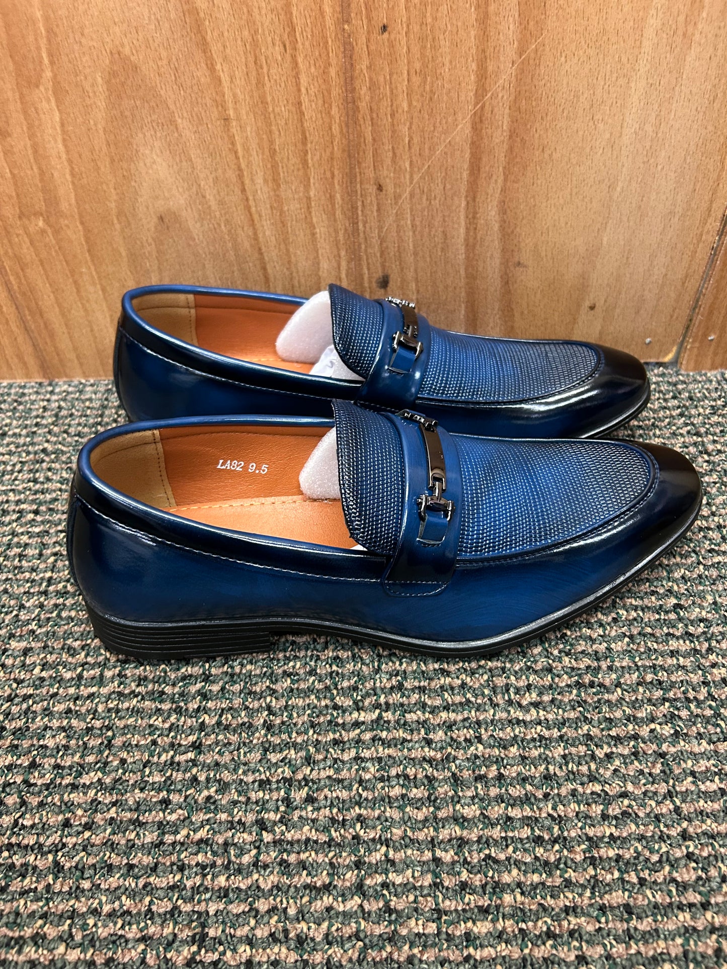 Terroni Design Men’s Navy Blue Slip-on Dress Shoes | LA82