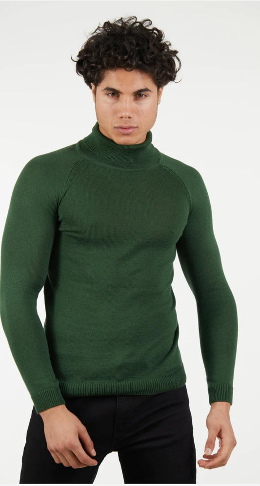 Suslo Couture Turtle Neck Sweater | Hunter Green