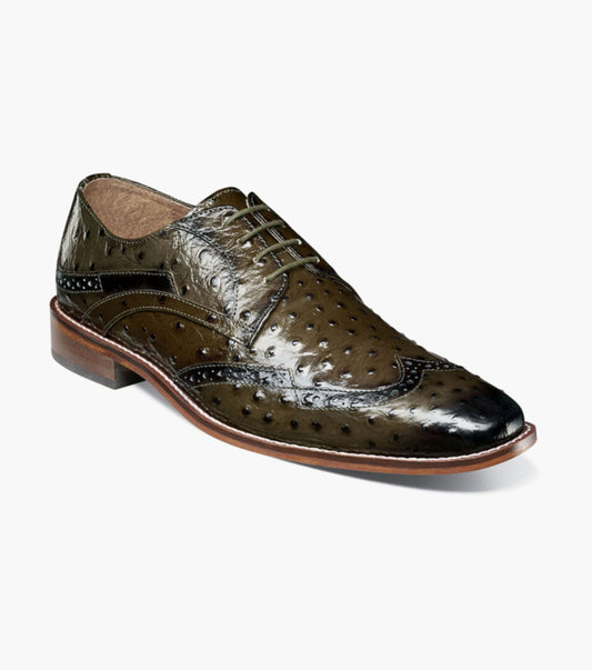 Stacy Adams GENNARO Olive Wingtip Oxford WIDE WIDTH