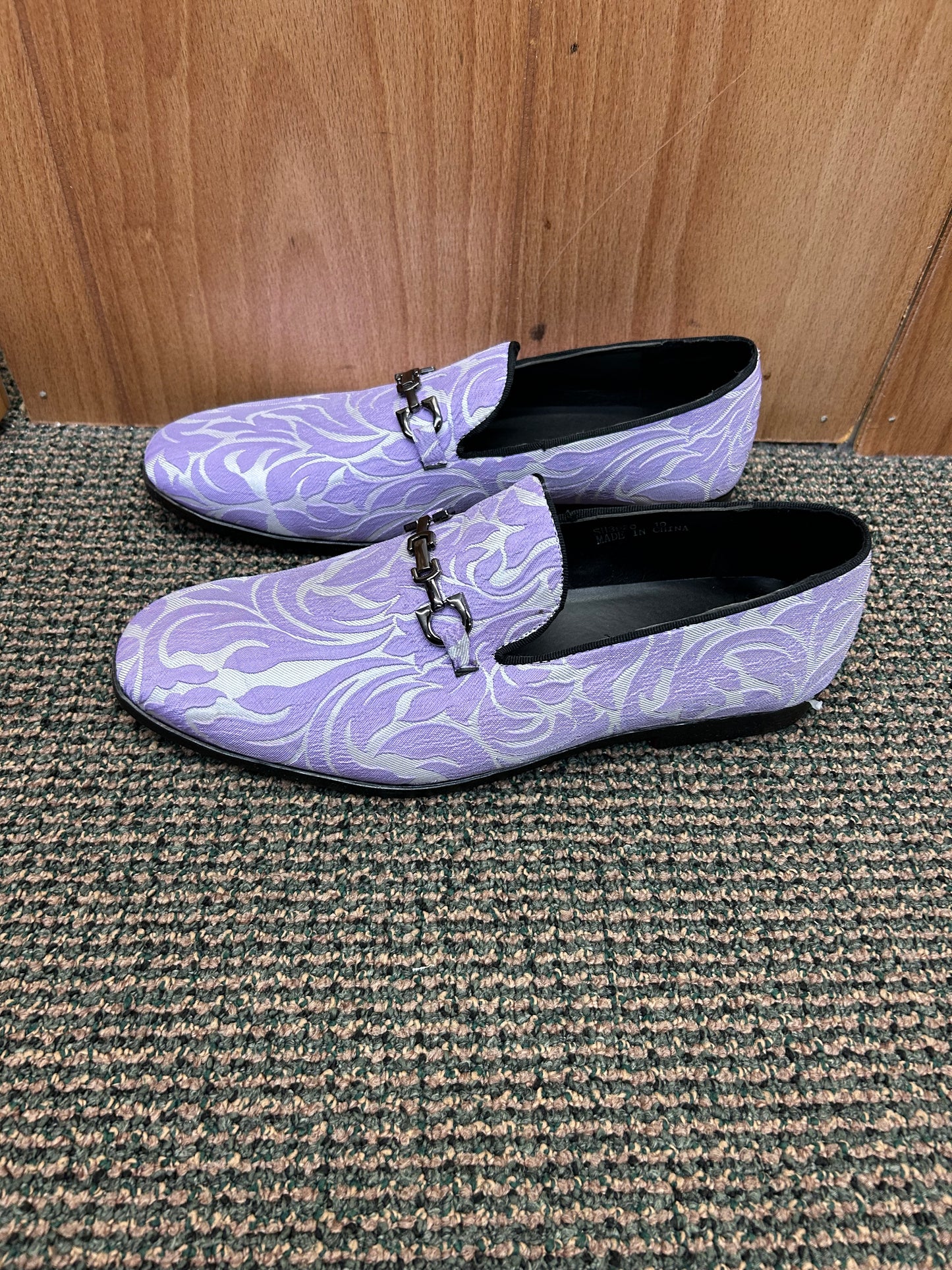 Successos SH3620 Lilac Floral Print Red Bottom Smoking Slip-on Dress Shoes Sizes 7-15