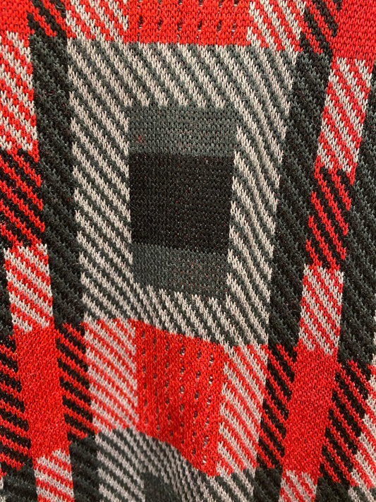 Stacy Adams 2306 Black/Red Geometric Print Sweater | Quarter Zip