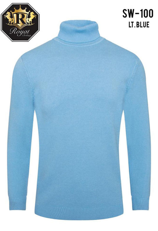 Royal Clothing SW-100 Long Sleeve Turtleneck Sweater | Lt. Blue