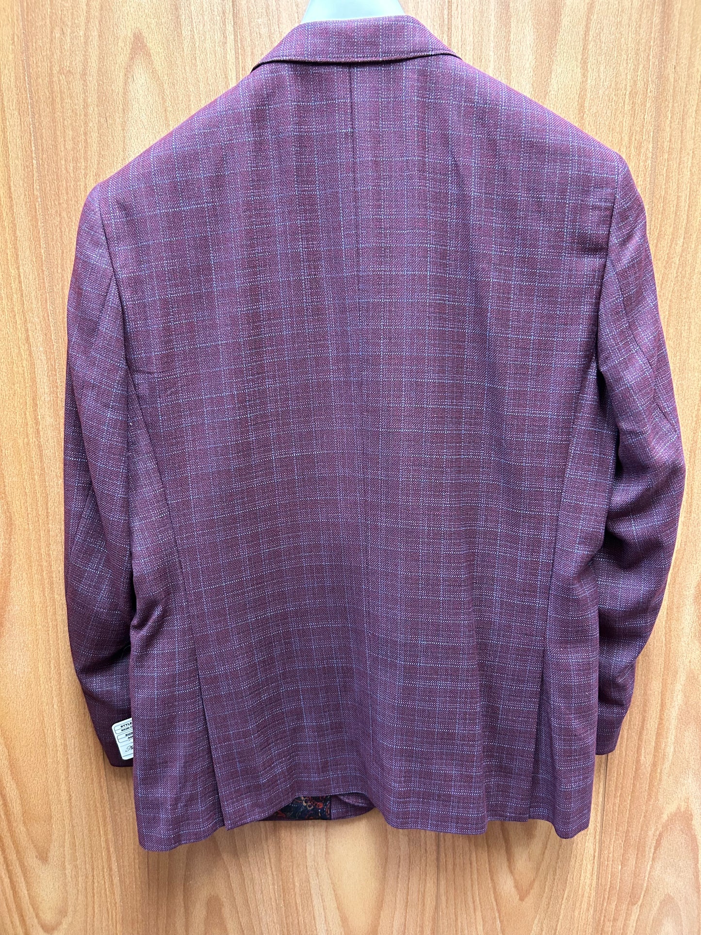 Needle & Stitch NS2N-107 Burgundy with Blue Glen Plaid 2-Button Blazer