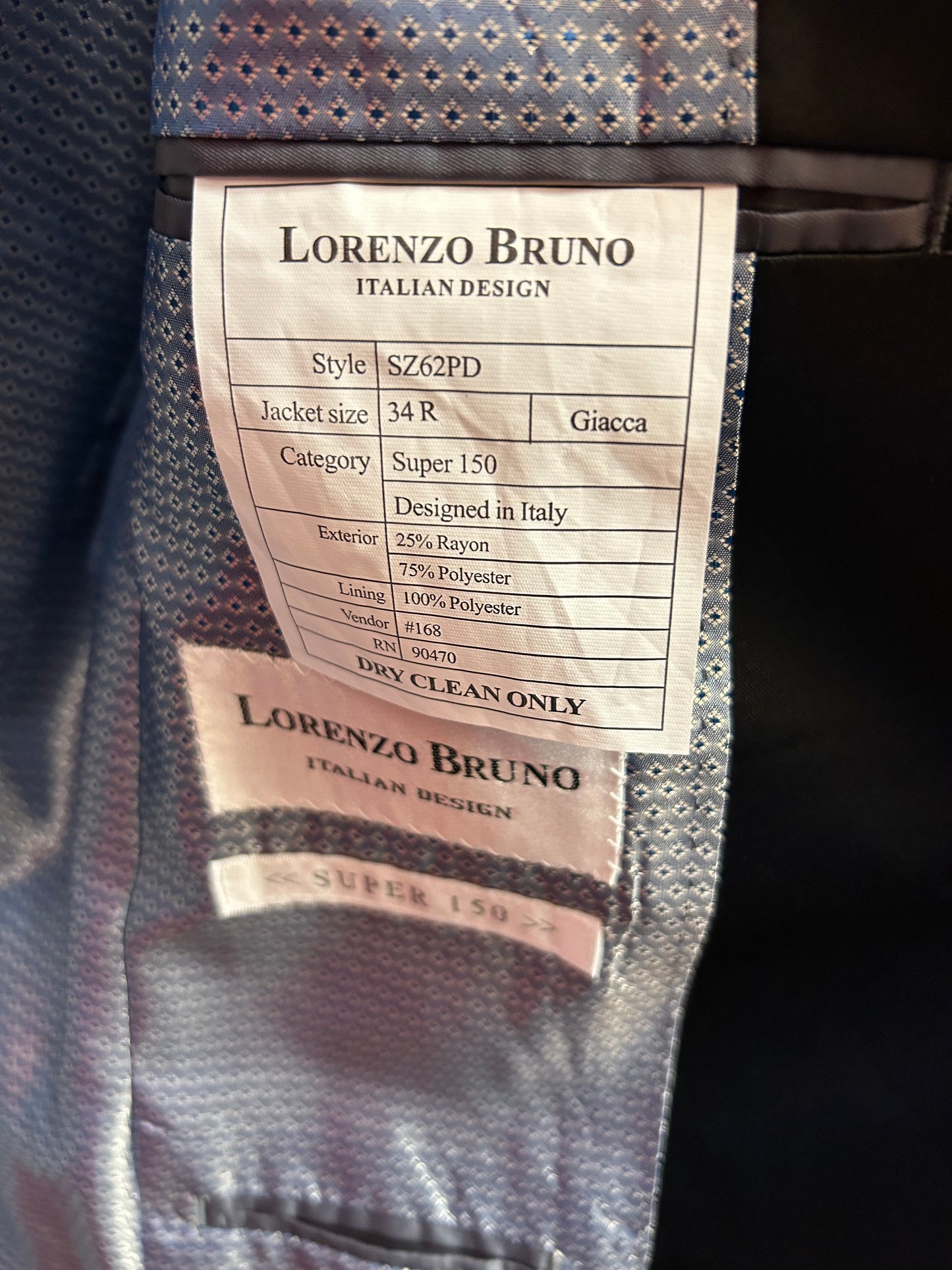 Lorenzo Bruno SZ62PD Red Slim Fit Diamond Print Tuxedo Jacket