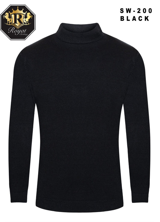 Royal Clothing SW-20 Long Sleeve Mock Neck Sweater | Black