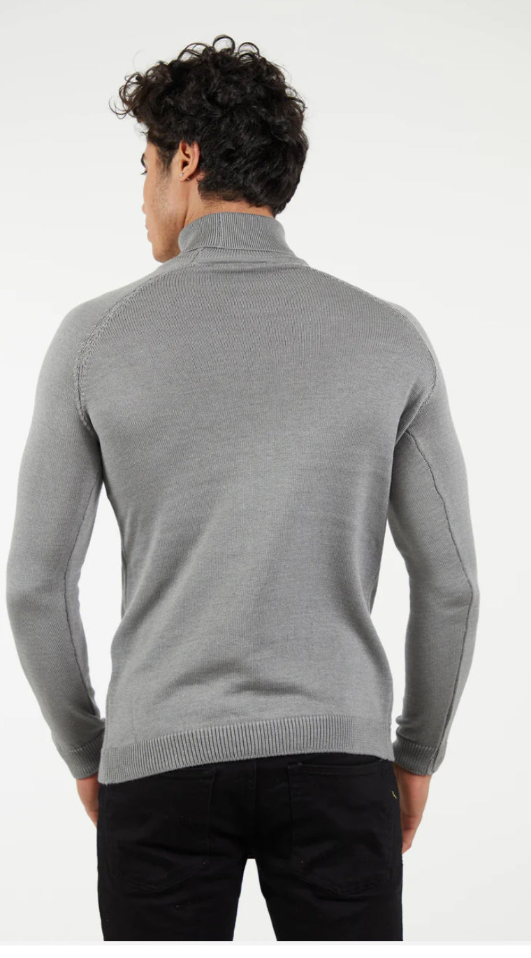 Suslo Couture Turtle Neck Sweater | Silver