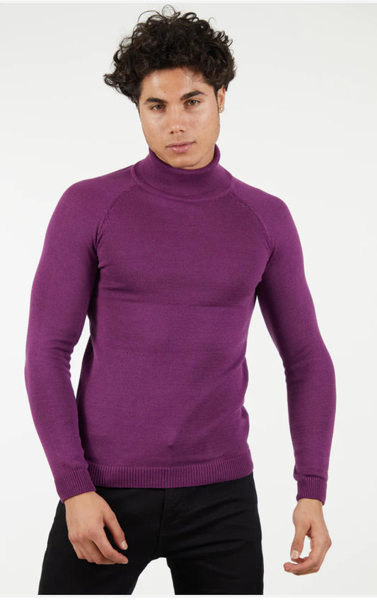 Suslo Couture Turtle Neck Sweater | Purple/eggplant color