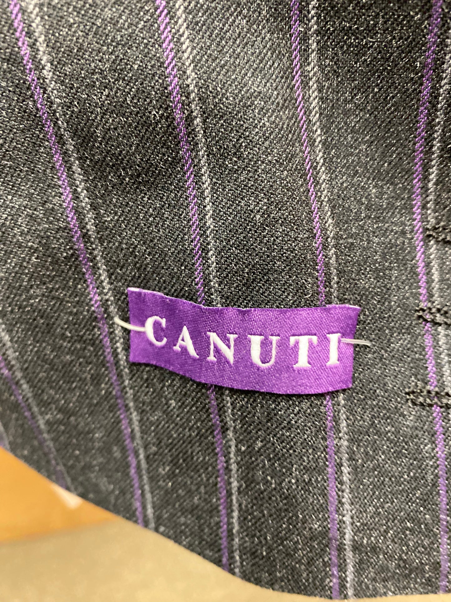 Canuti Peter C158 Purple/Grey Stripe Double Breasted Modern Fit Suit