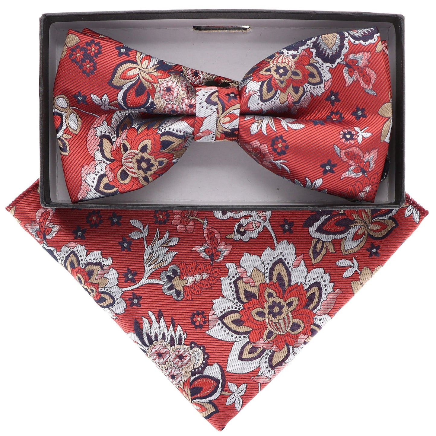 Vittorio Farina Floral Designer Bow Tie & Pocket Square