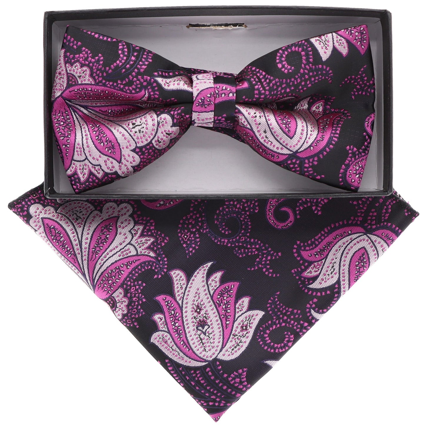 Vittorio Farina Floral Designer Bow Tie & Pocket Square