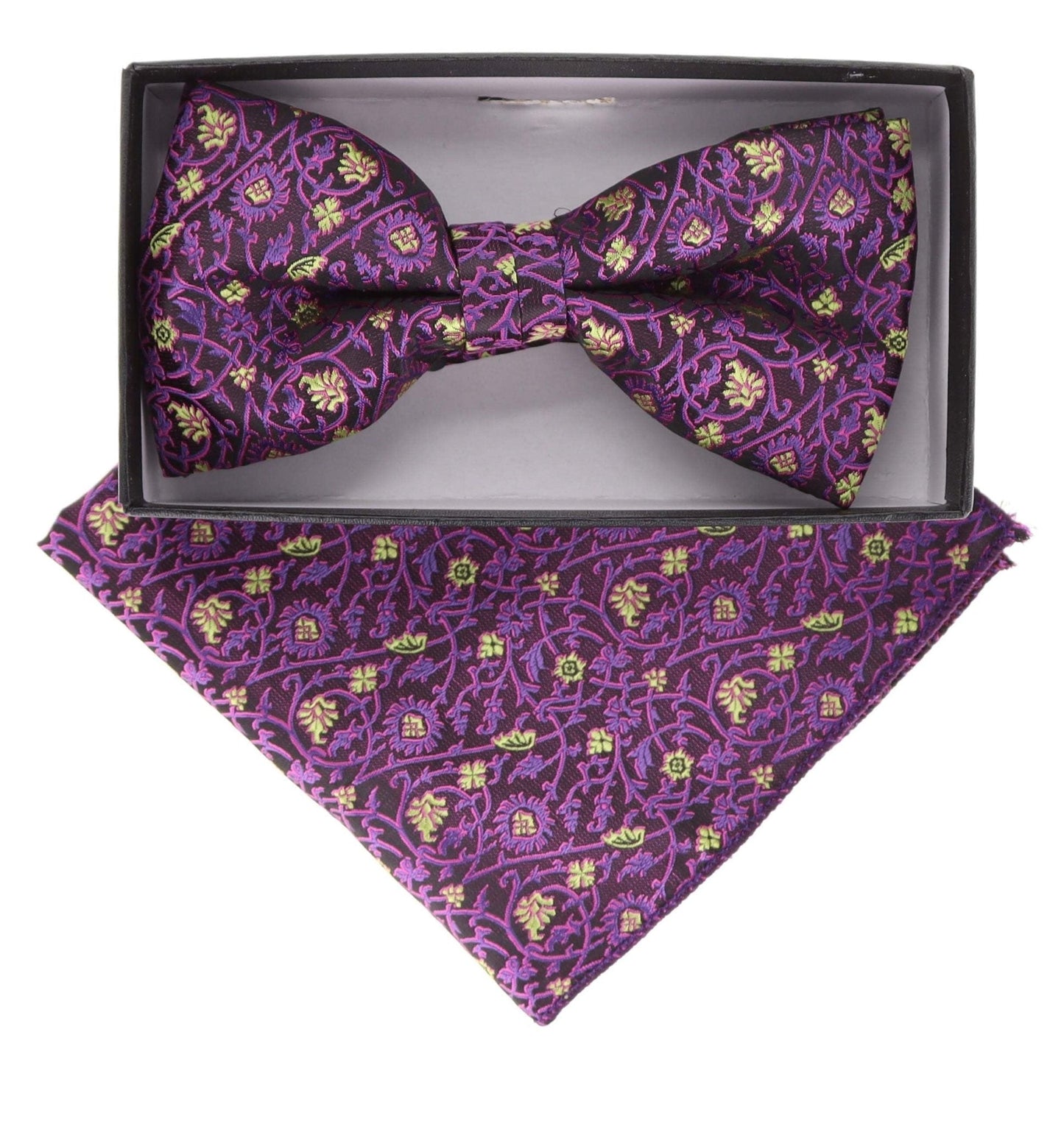 Vittorio Farina Floral Designer Bow Tie & Pocket Square