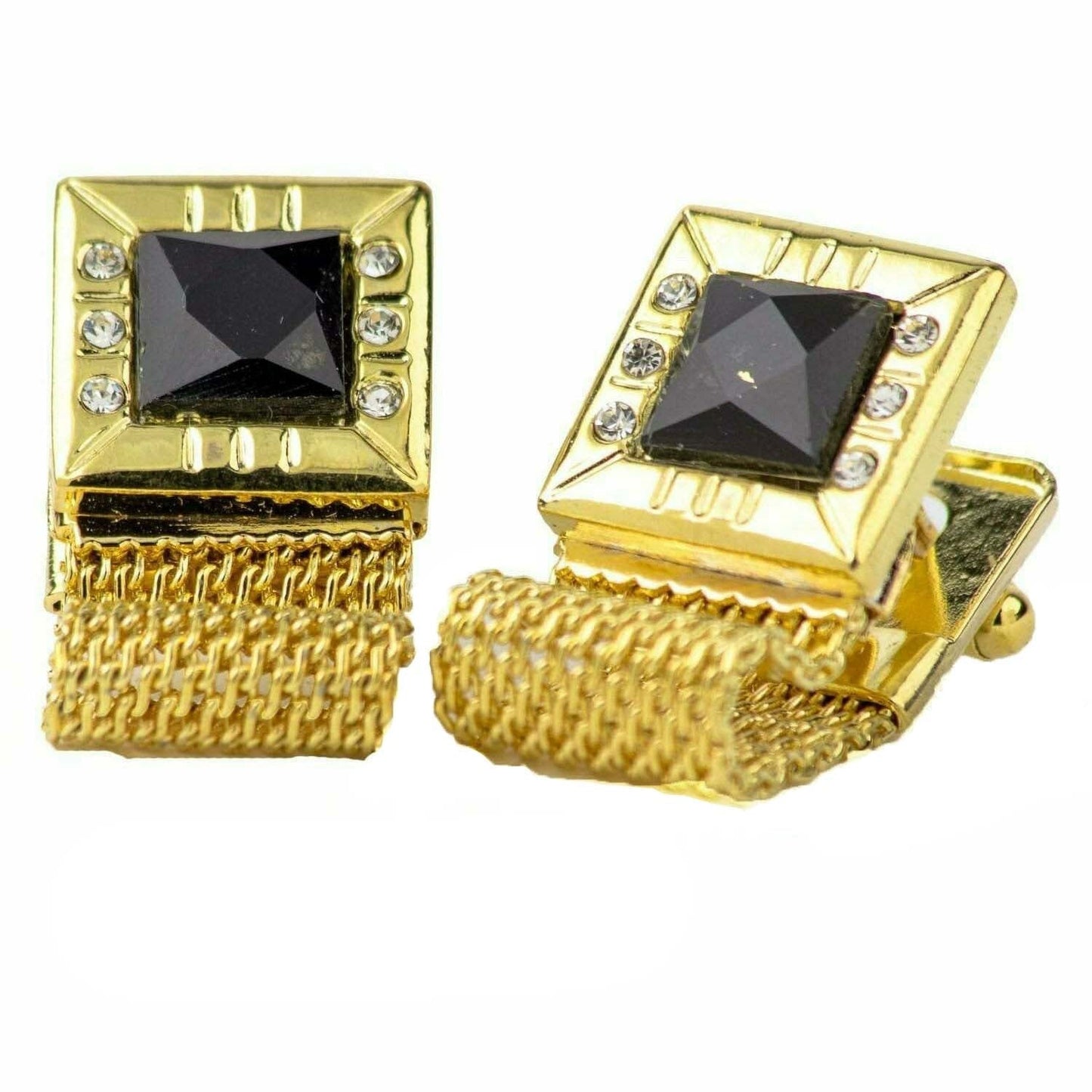 Vittorio Vico Vibrant Colorful Square Crystal Chain Cufflinks in Square Setting