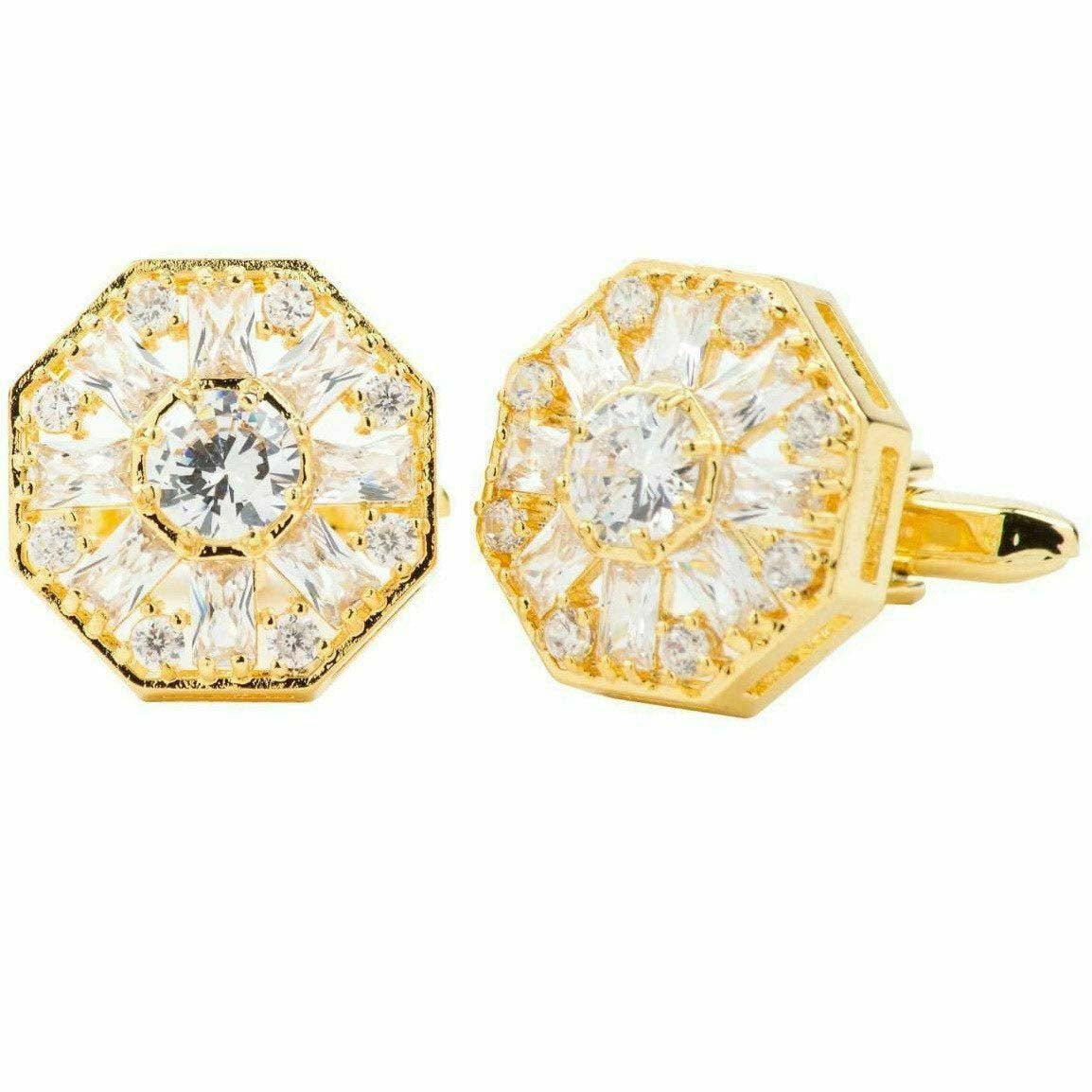 VITTORIO VICO Gold Iced Wedding Cufflinks (CL100x Series)