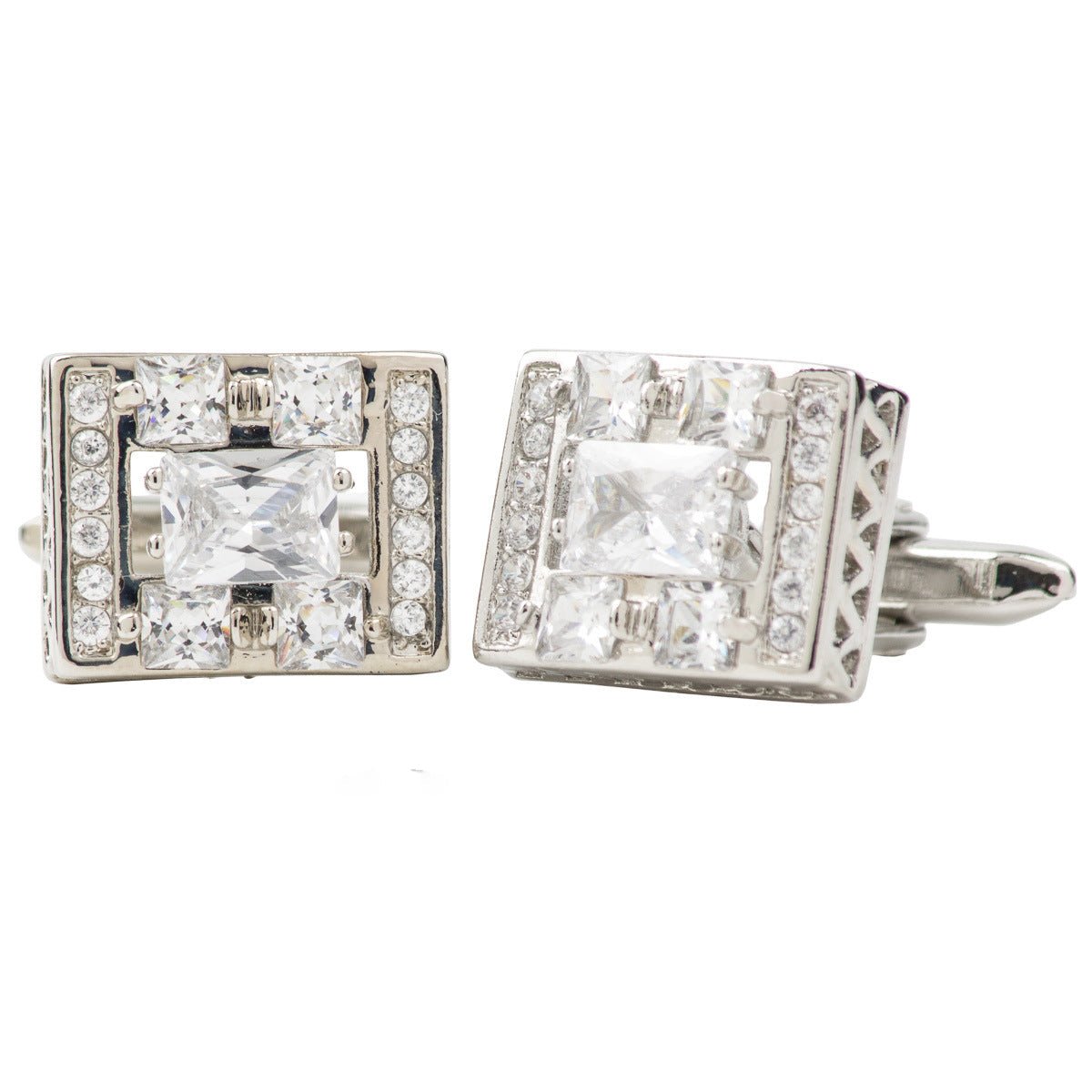 Vittorio Vico Silver Iced Wedding Cufflinks (CL105X Series)