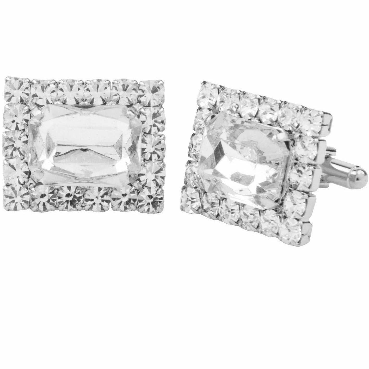 Vittorio Vico Silver Iced Wedding Cufflinks (CL105X Series)