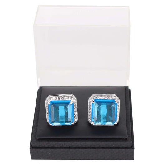 Vittorio Vico Big Square Colored Crystal Cufflinks (CL 70XX)