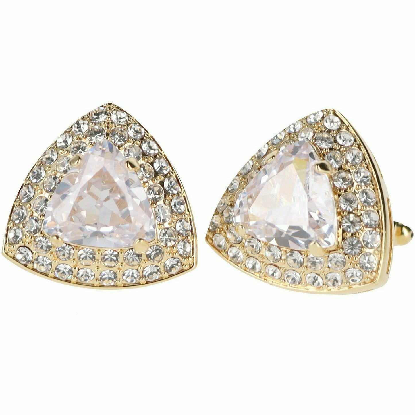 Vittorio Vico Triangular Crystal Diamond Set Cufflinks (CL 72XX)