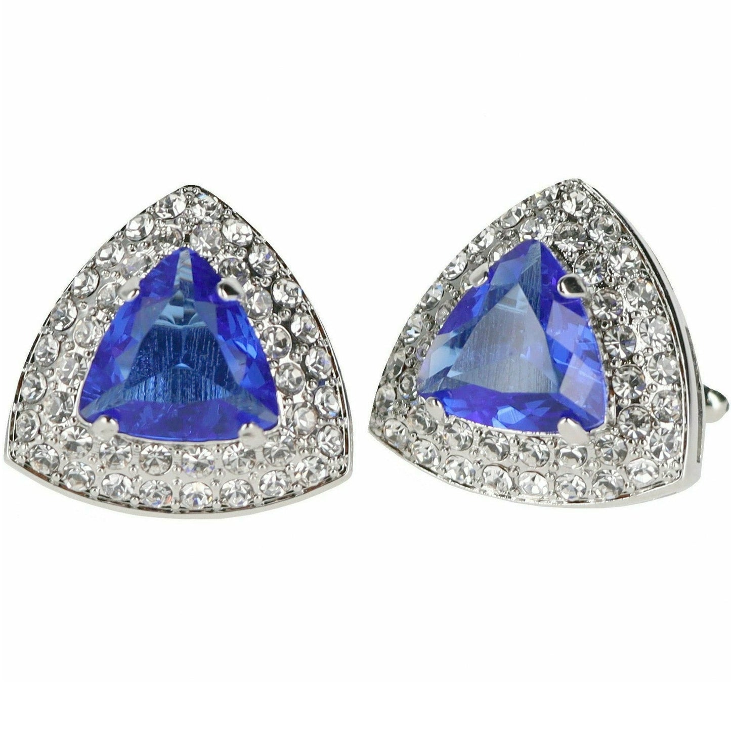 Vittorio Vico Triangular Crystal Diamond Set Cufflinks (CL 72XX)