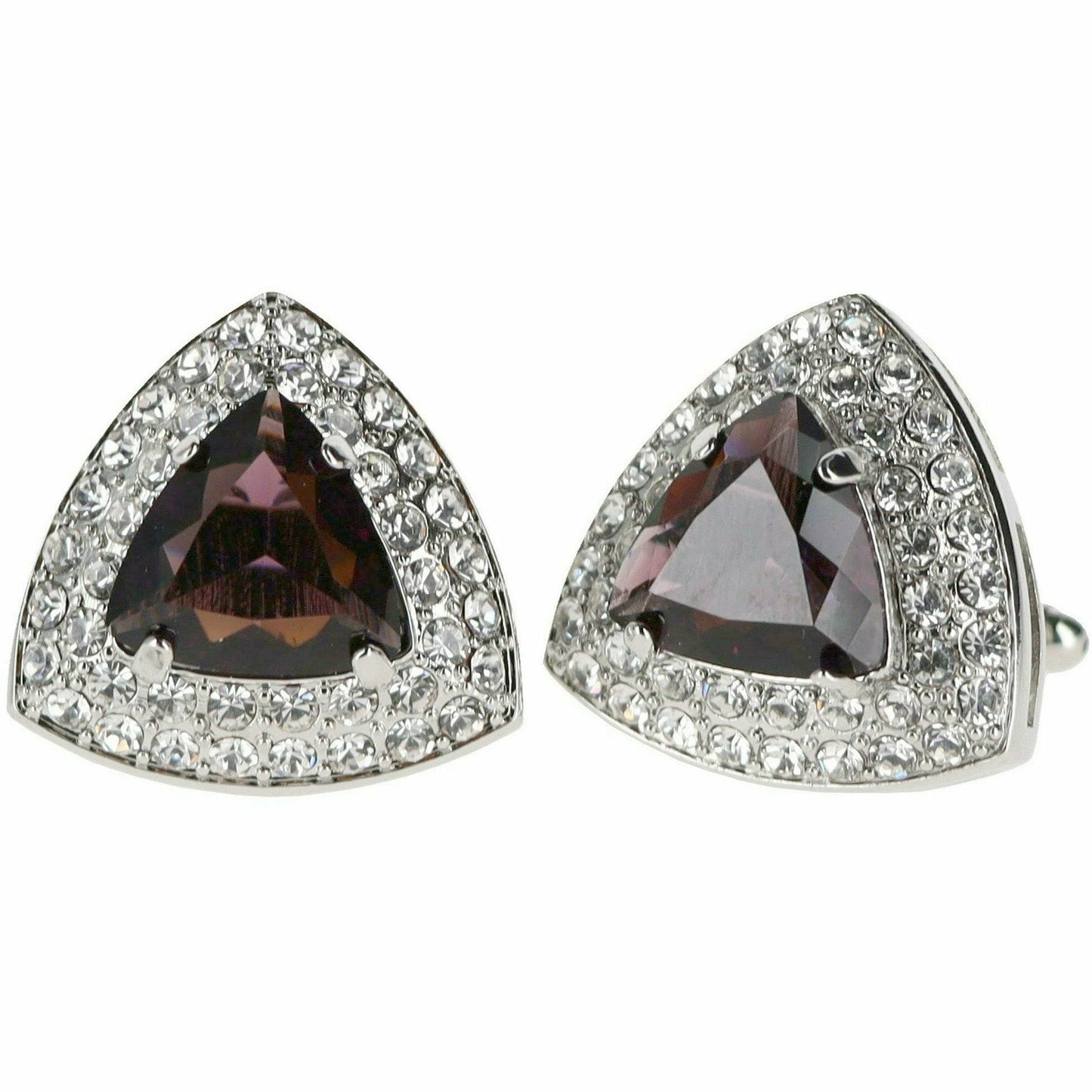 Vittorio Vico Triangular Crystal Diamond Set Cufflinks (CL 72XX)