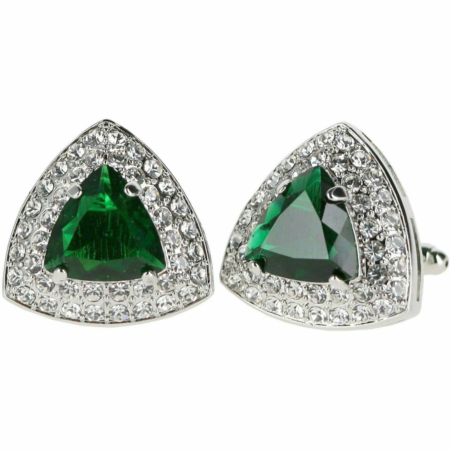 Vittorio Vico Triangular Crystal Diamond Set Cufflinks (CL 72XX)