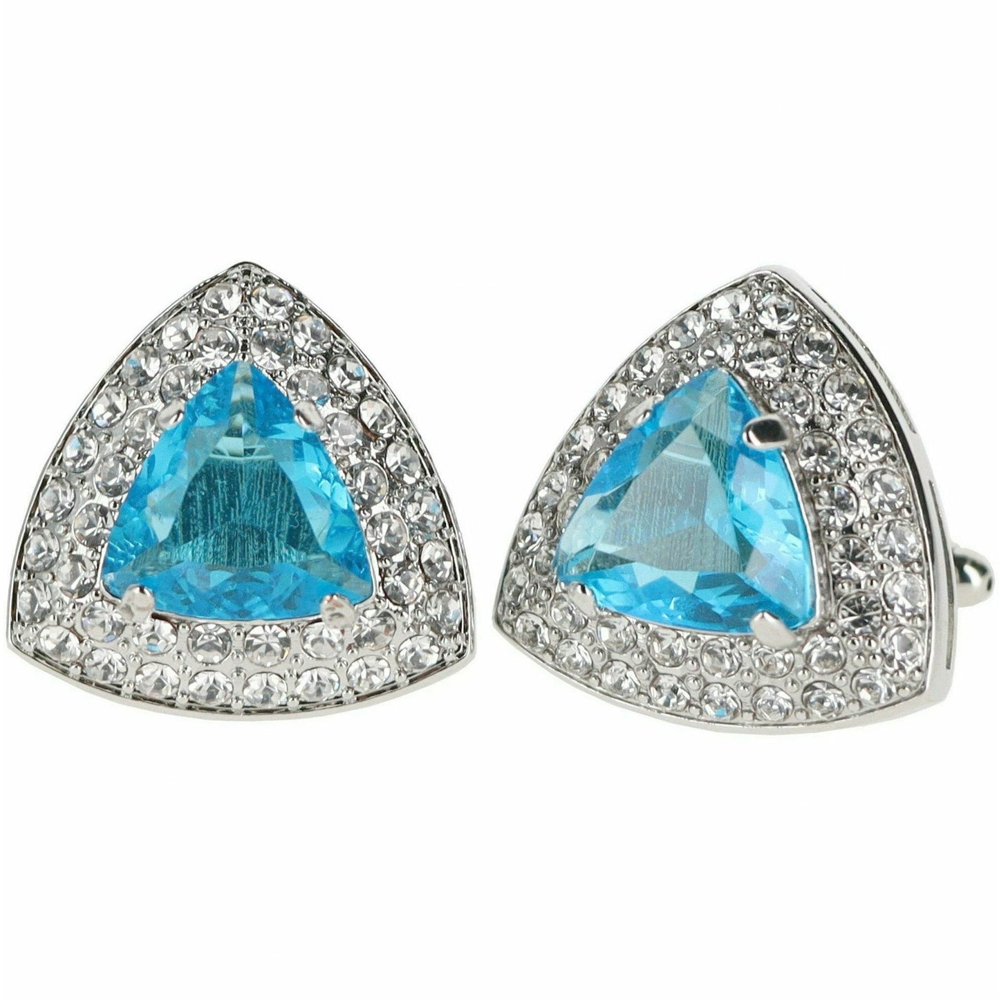 Vittorio Vico Triangular Crystal Diamond Set Cufflinks (CL 72XX)