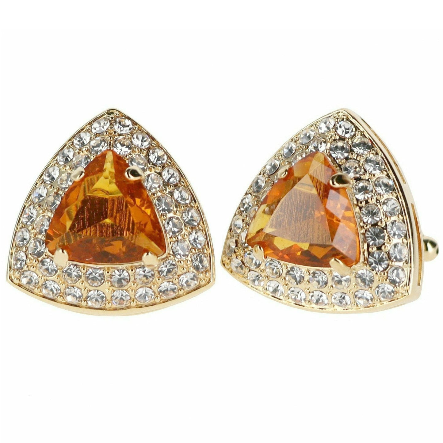 Vittorio Vico Triangular Crystal Diamond Set Cufflinks (CL 72XX)