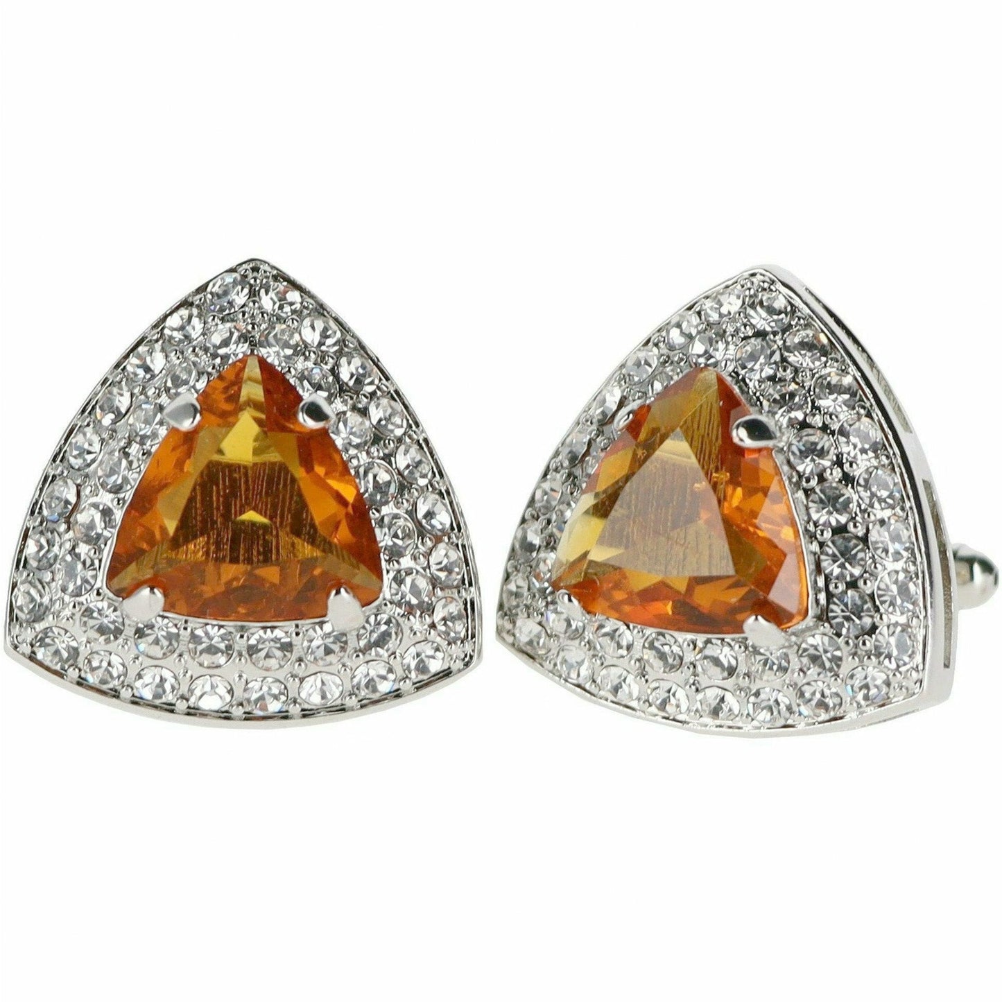 Vittorio Vico Triangular Crystal Diamond Set Cufflinks (CL 72XX)