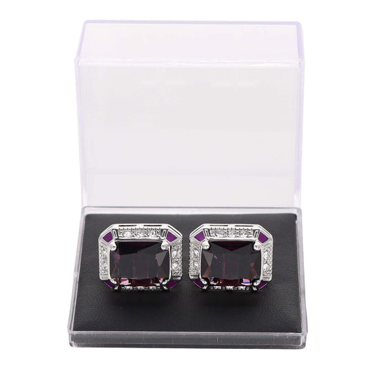 Vittorio Vico Big Rectangular Colored Crystal Cufflinks (CL73XX)