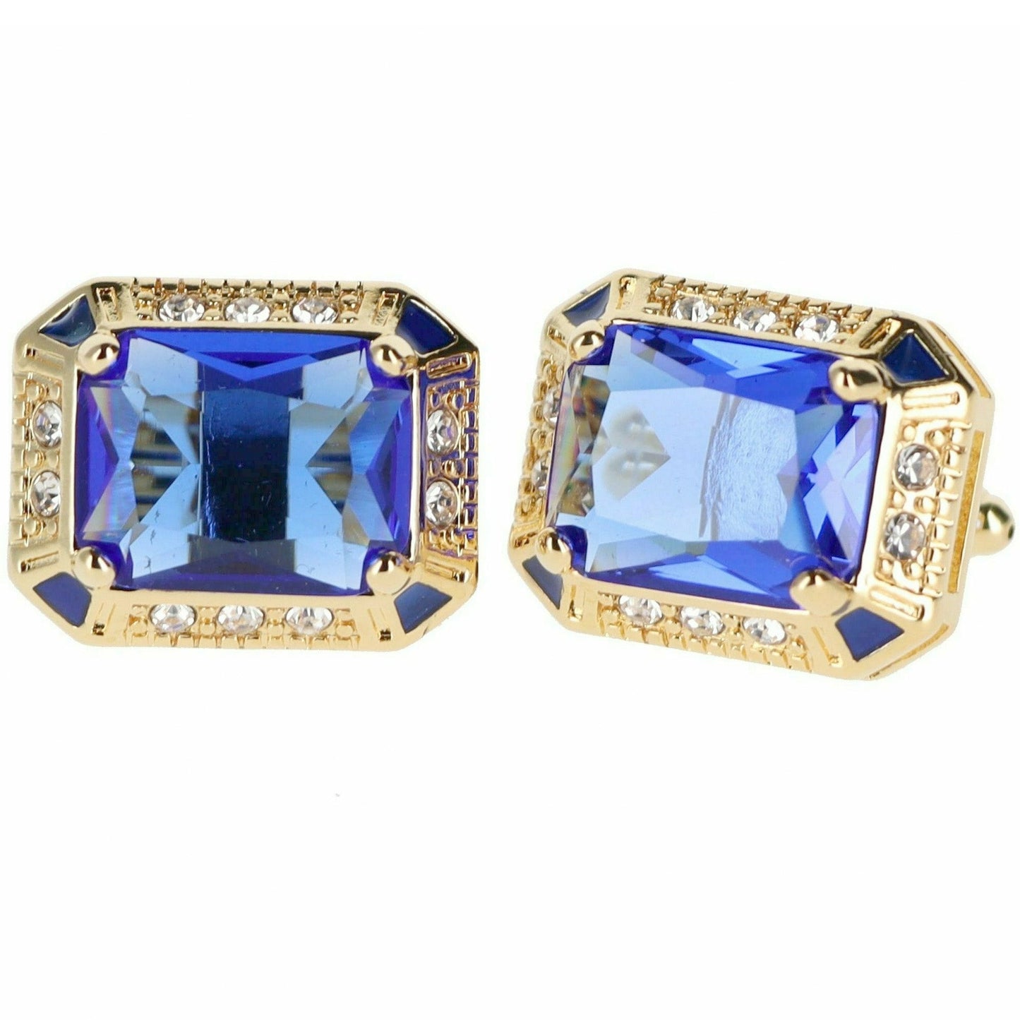 Vittorio Vico Big Rectangular Colored Crystal Cufflinks (CL73XX)