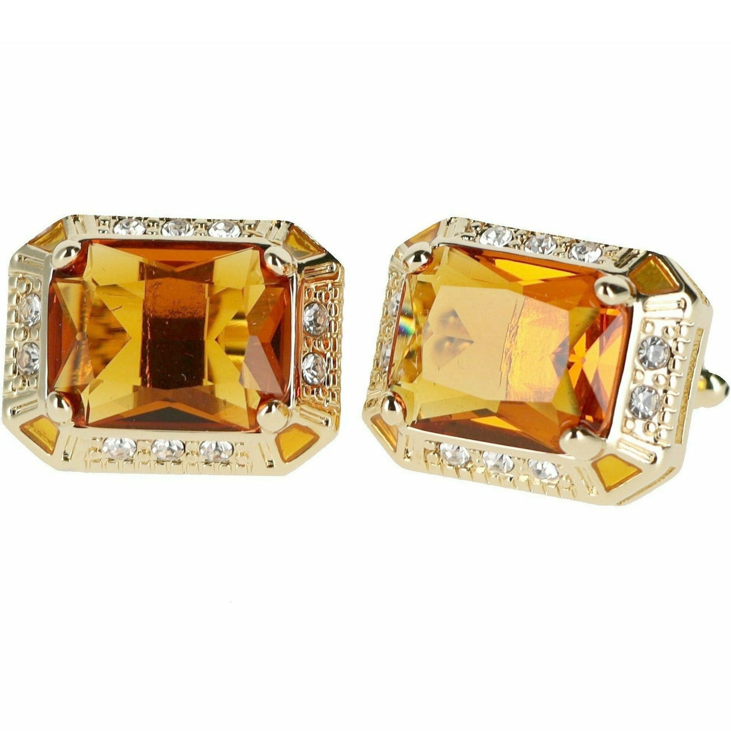 Vittorio Vico Big Rectangular Colored Crystal Cufflinks (CL73XX)