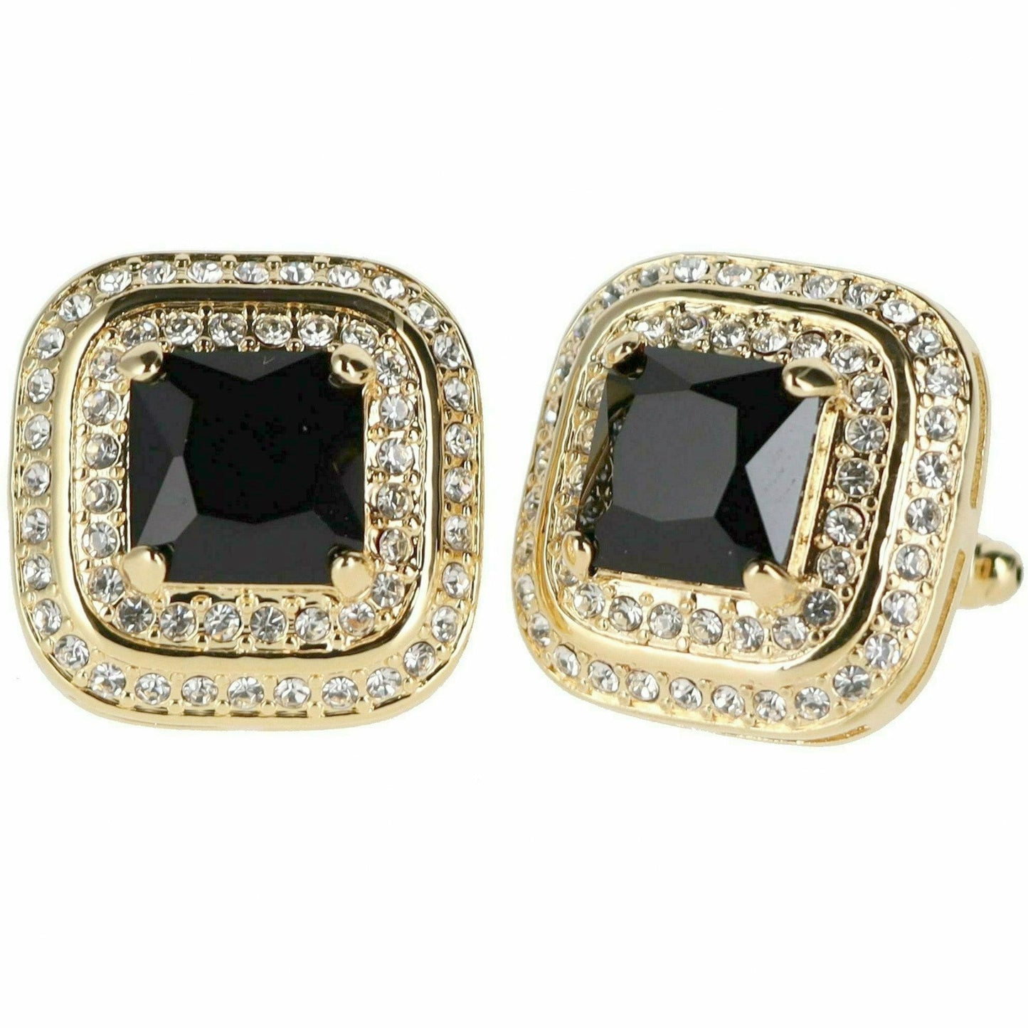 Vittorio Vico Square Colored Crystal Double Diamond Set Cufflinks (CL 75XX)