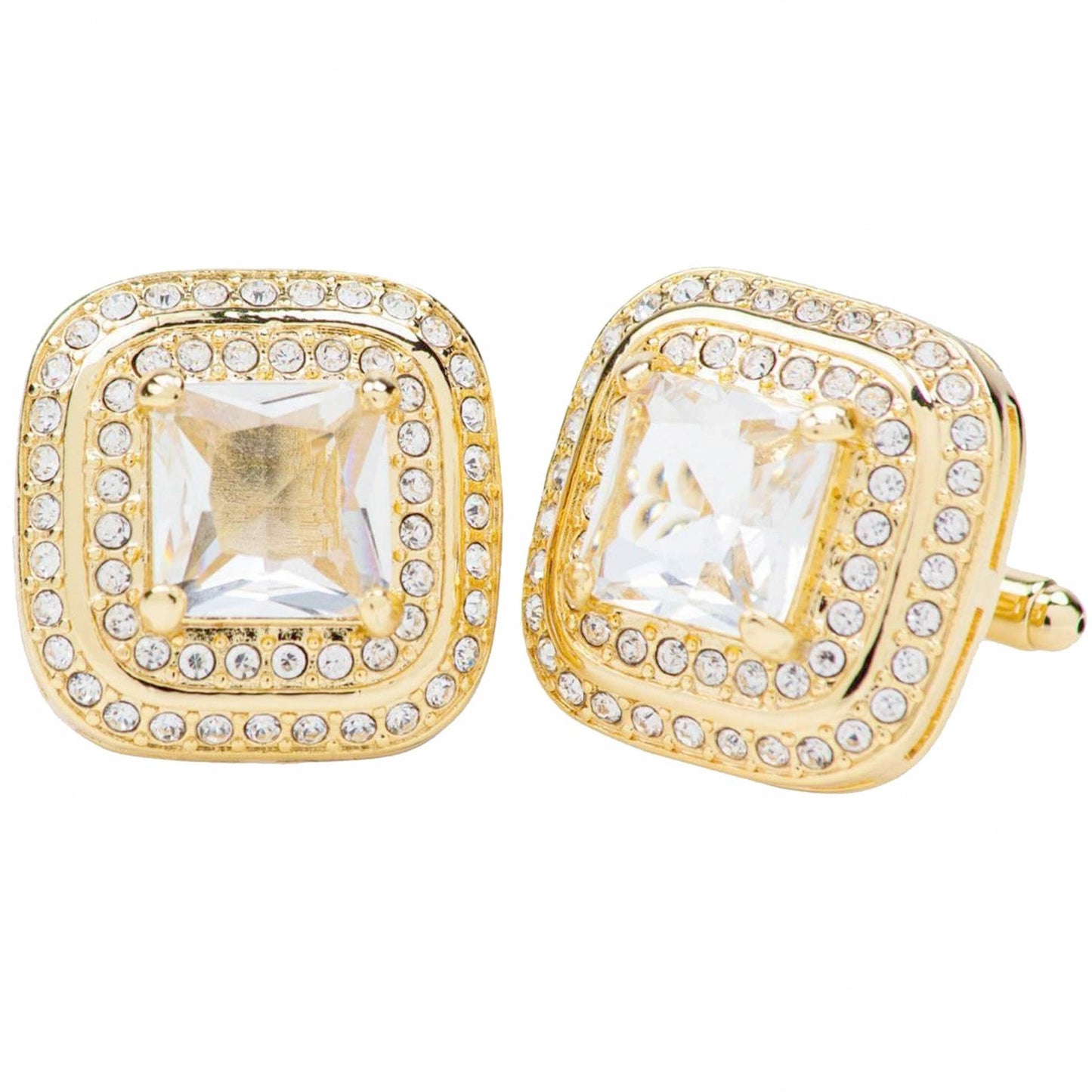 Vittorio Vico Square Colored Crystal Double Diamond Set Cufflinks (CL 75XX)