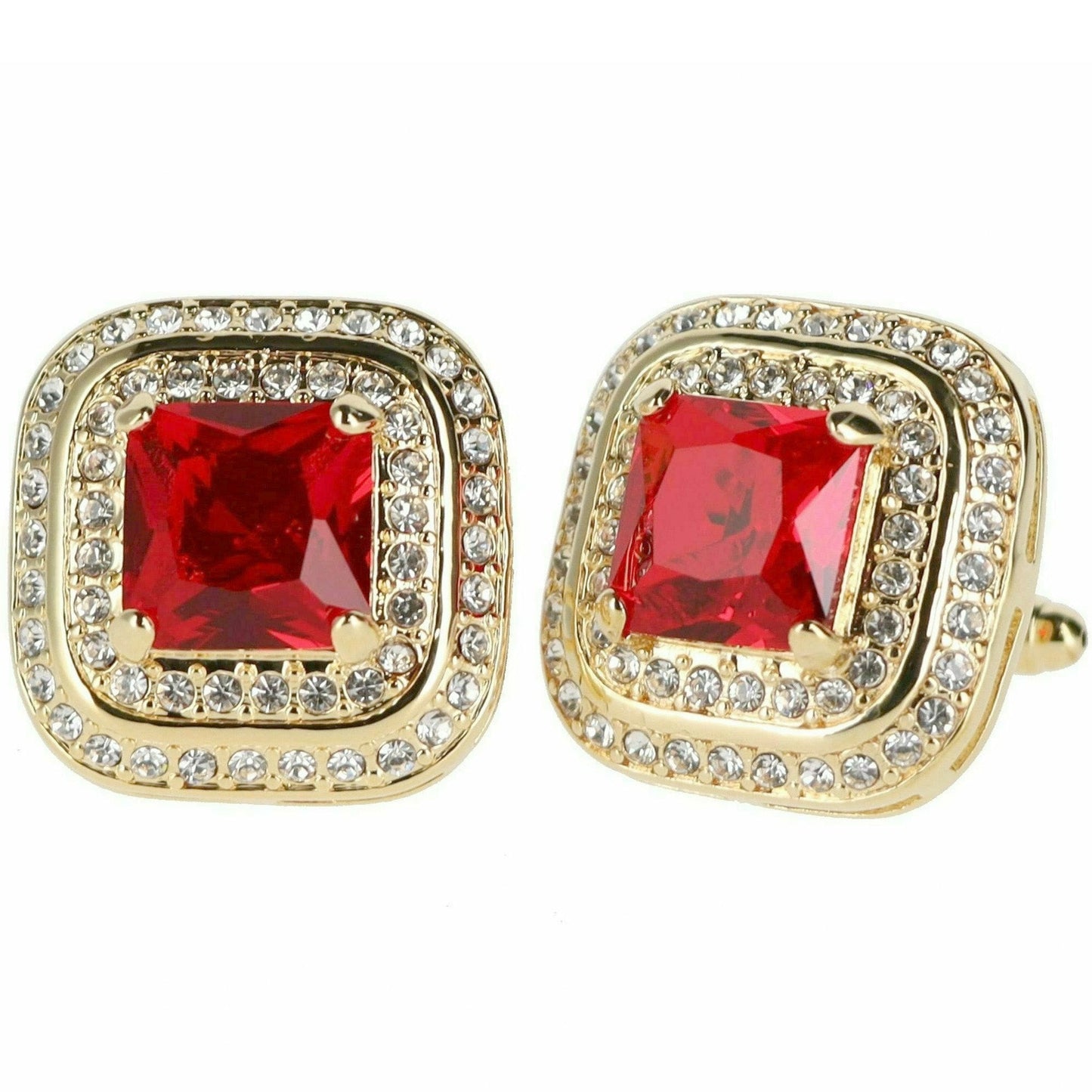 Vittorio Vico Square Colored Crystal Double Diamond Set Cufflinks (CL 75XX)