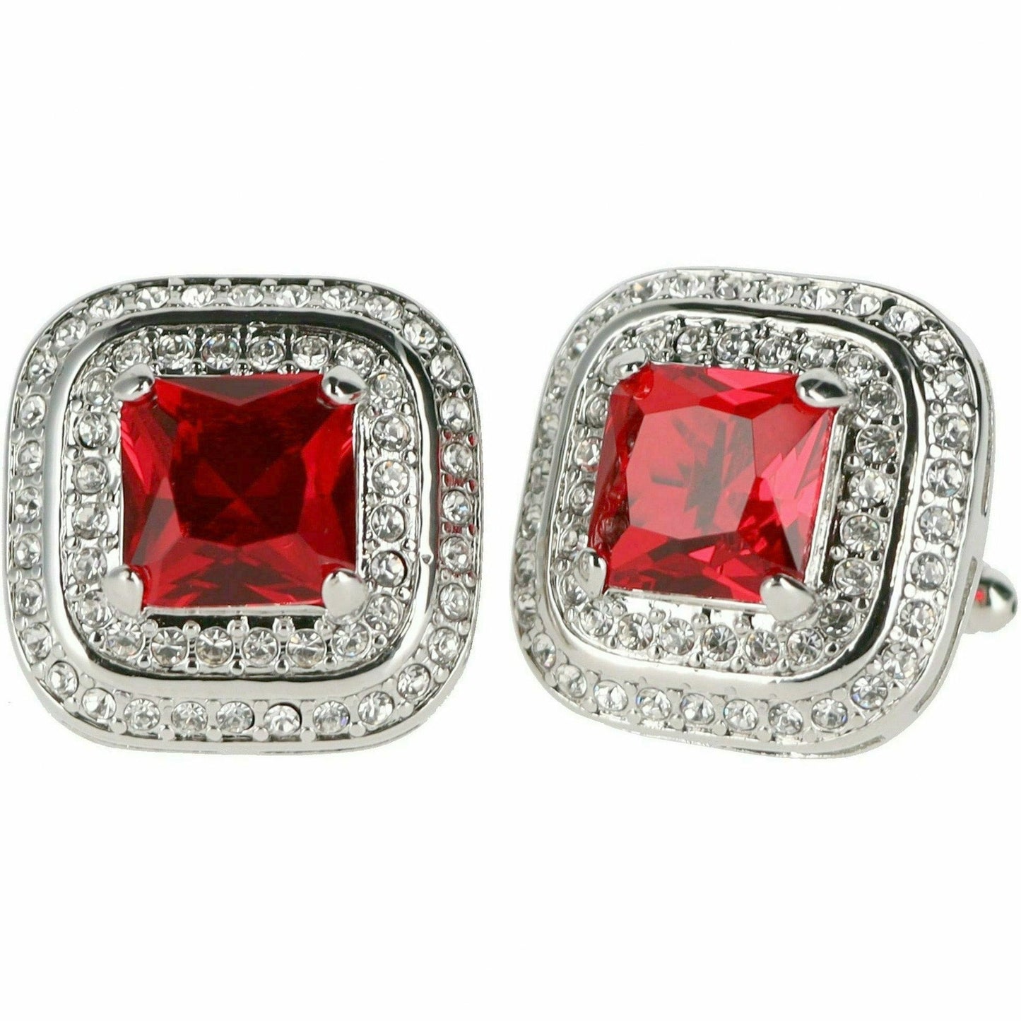 Vittorio Vico Square Colored Crystal Double Diamond Set Cufflinks (CL 75XX)