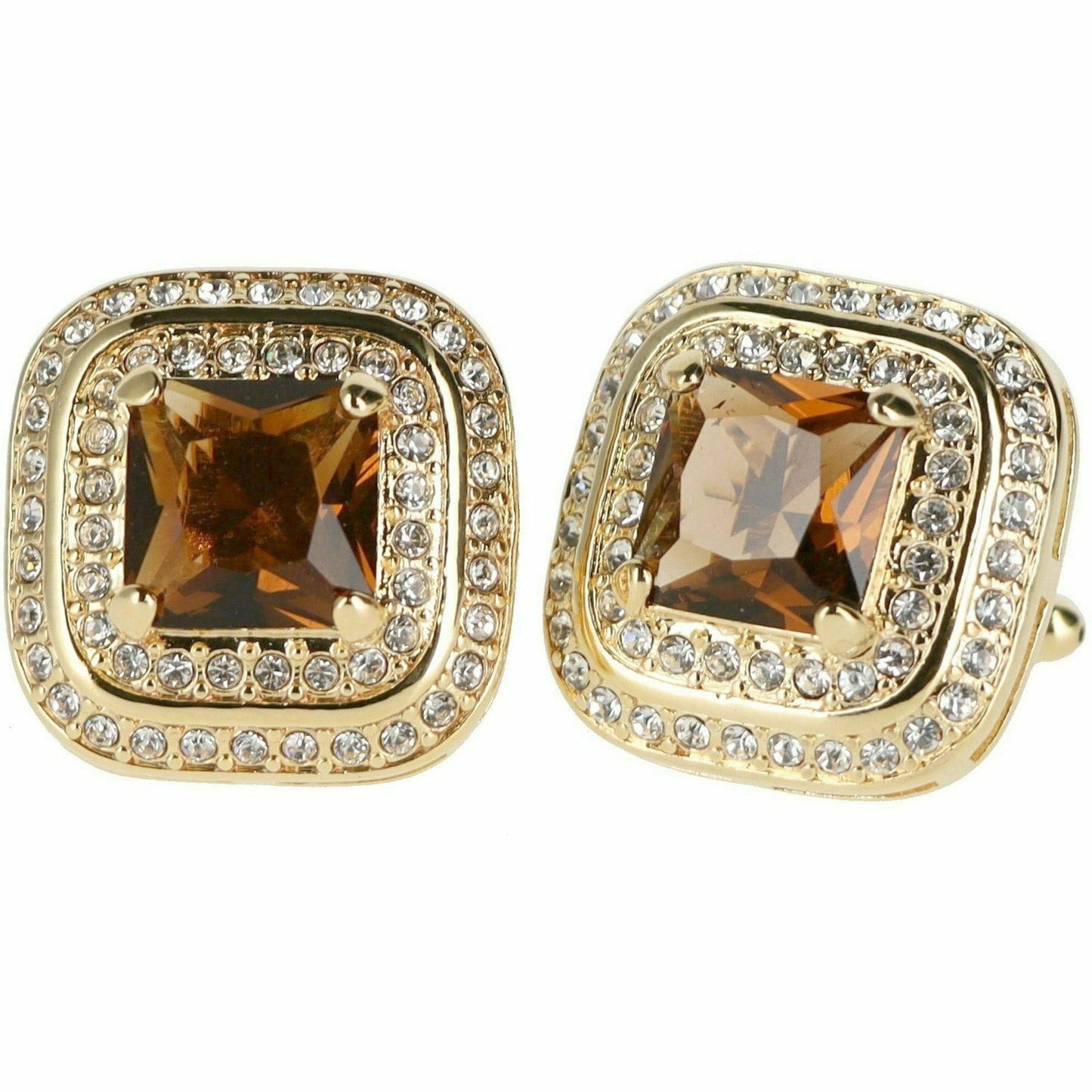 Vittorio Vico Square Colored Crystal Double Diamond Set Cufflinks (CL 75XX)