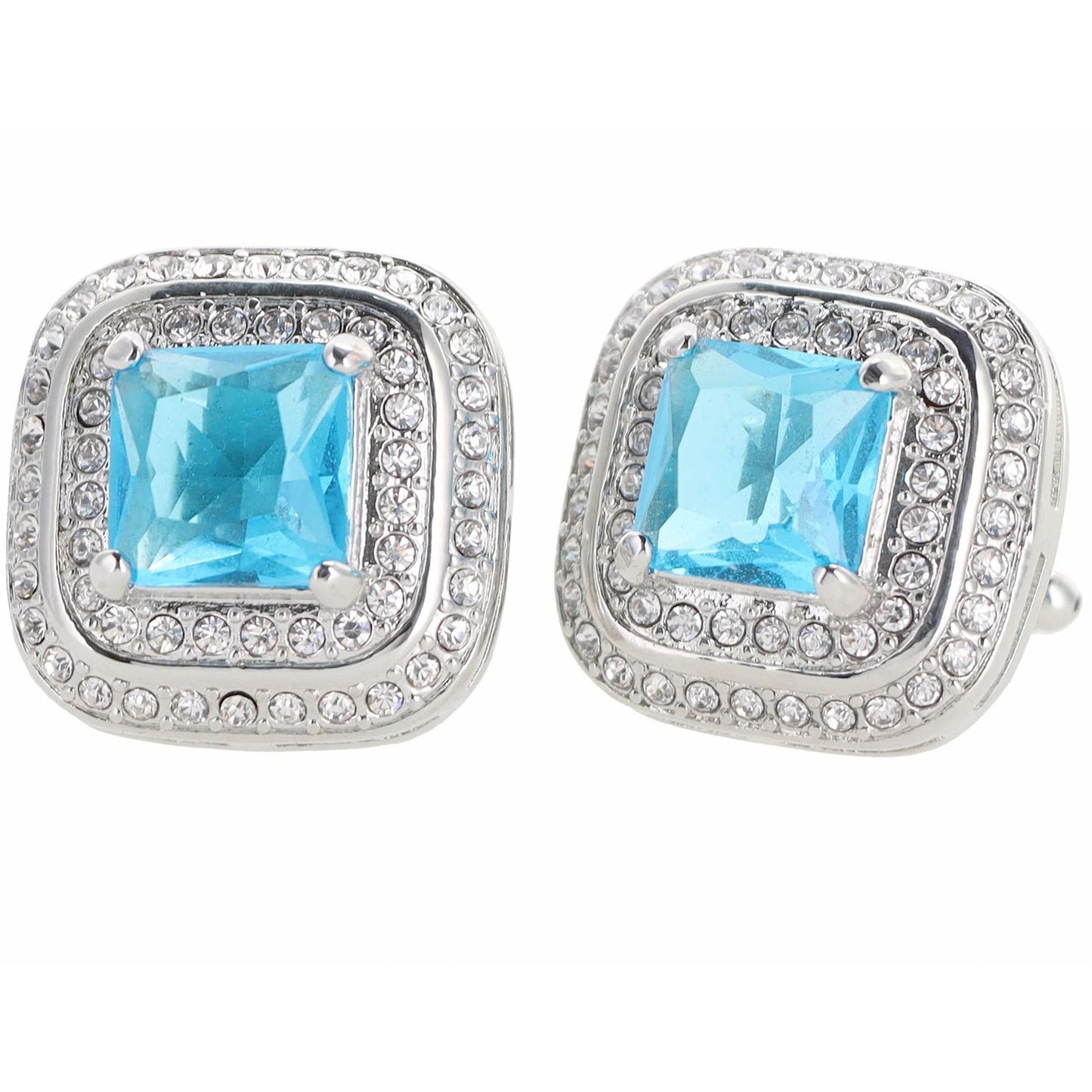 Vittorio Vico Square Colored Crystal Double Diamond Set Cufflinks (CL 75XX)