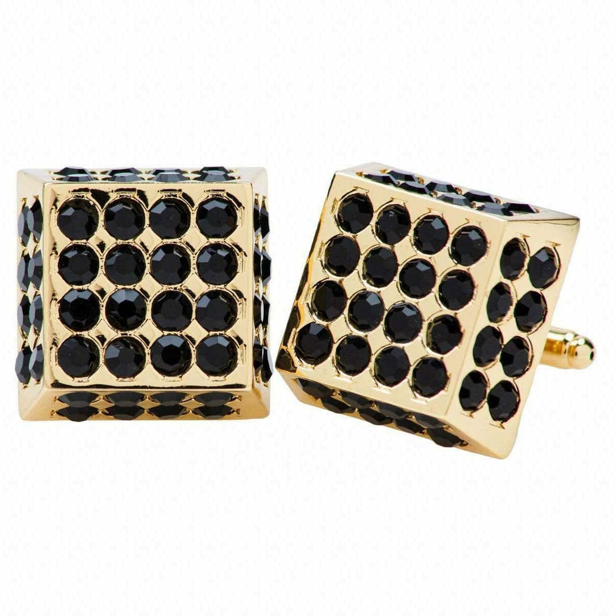 Vittorio Vico Square Studded Colored Crystal Cufflinks  (CL 76XX)