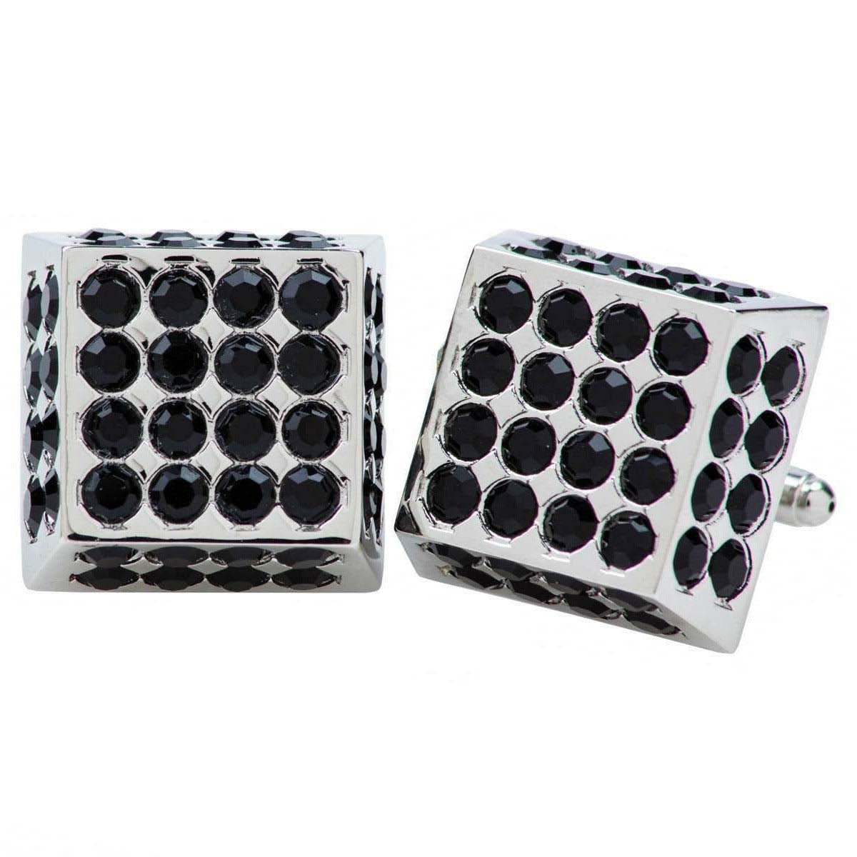 Vittorio Vico Square Studded Colored Crystal Cufflinks  (CL 76XX)