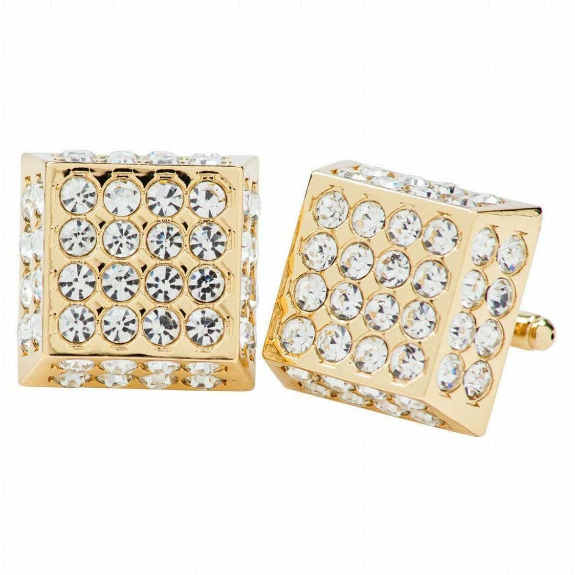 Vittorio Vico Square Studded Colored Crystal Cufflinks  (CL 76XX)