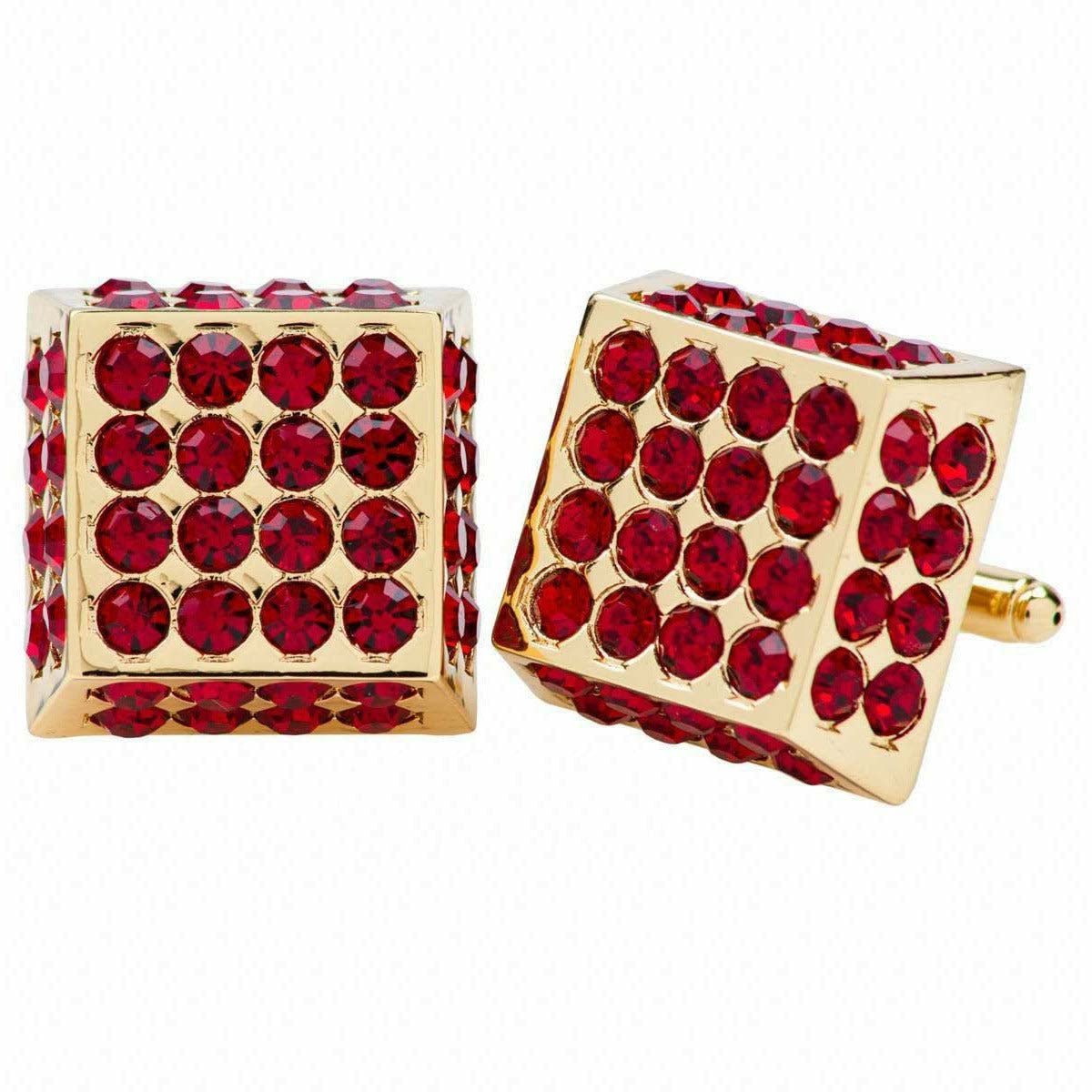 Vittorio Vico Square Studded Colored Crystal Cufflinks  (CL 76XX)