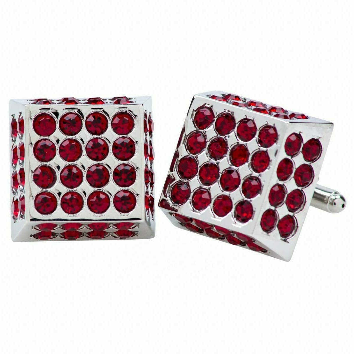 Vittorio Vico Square Studded Colored Crystal Cufflinks  (CL 76XX)