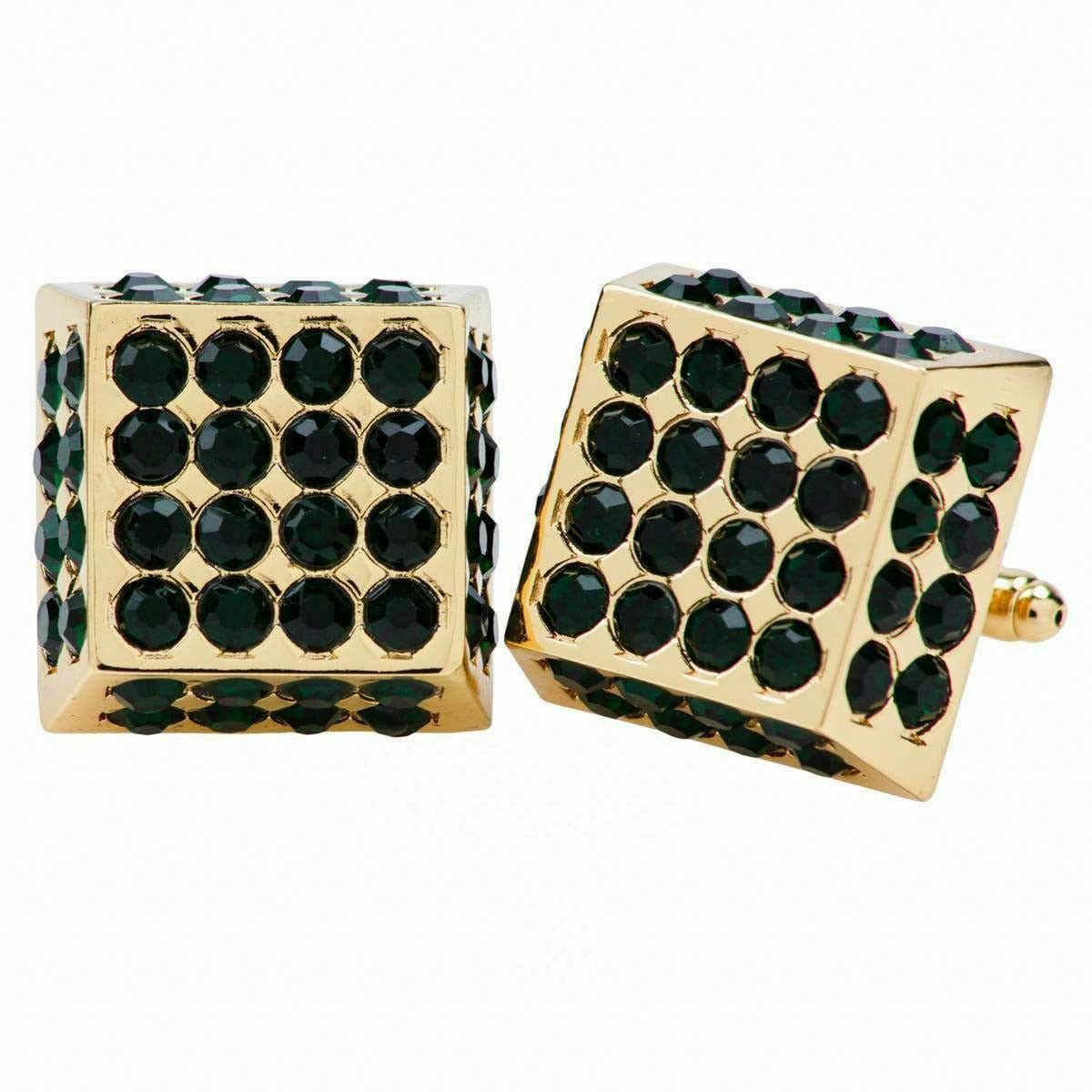 Vittorio Vico Square Studded Colored Crystal Cufflinks  (CL 76XX)