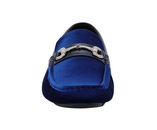 Amali Bling Royal Blue Men's Smoking Driving Moccasin/Dress Shoe