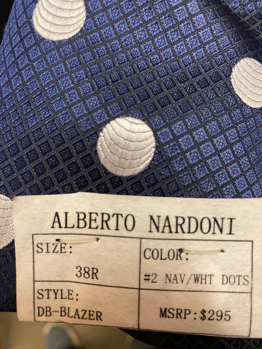 Alberto Nardoni Navy/White Dots Double Breasted Blazer