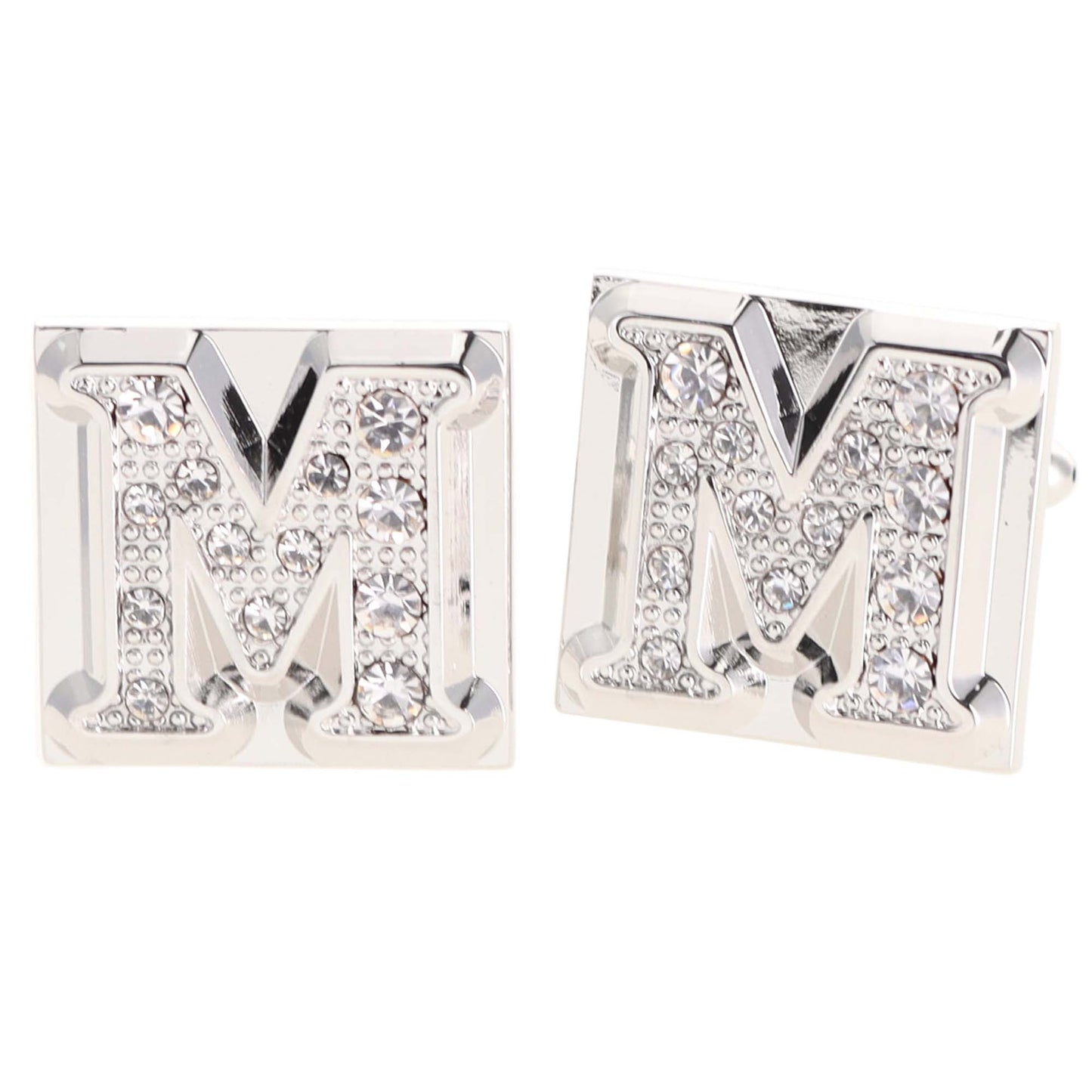 Vittorio Vico Rhinestone Initial Cufflinks: A to Z