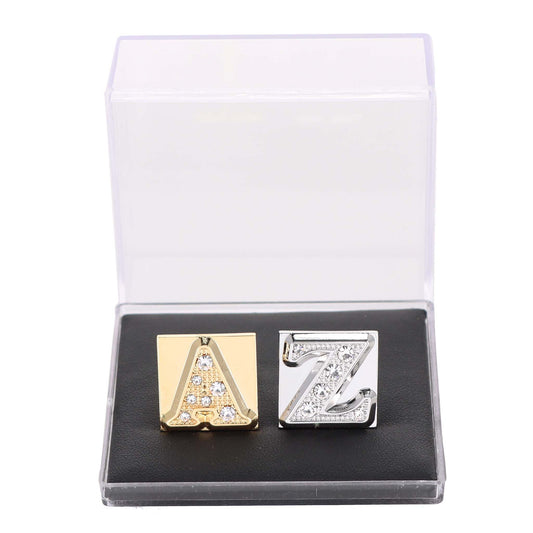 Vittorio Vico Rhinestone Initial Cufflinks: A to Z