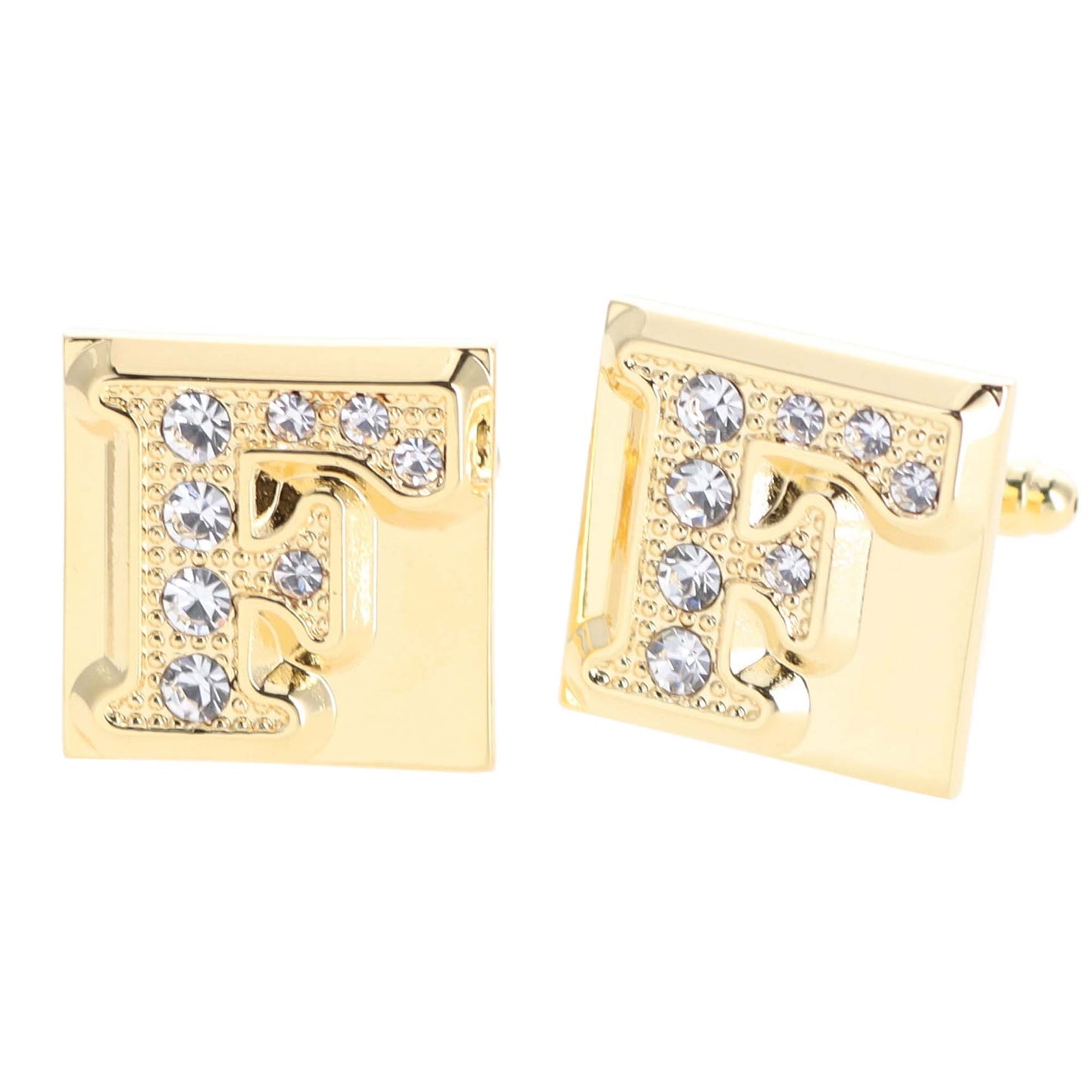 Vittorio Vico Rhinestone Initial Cufflinks: A to Z