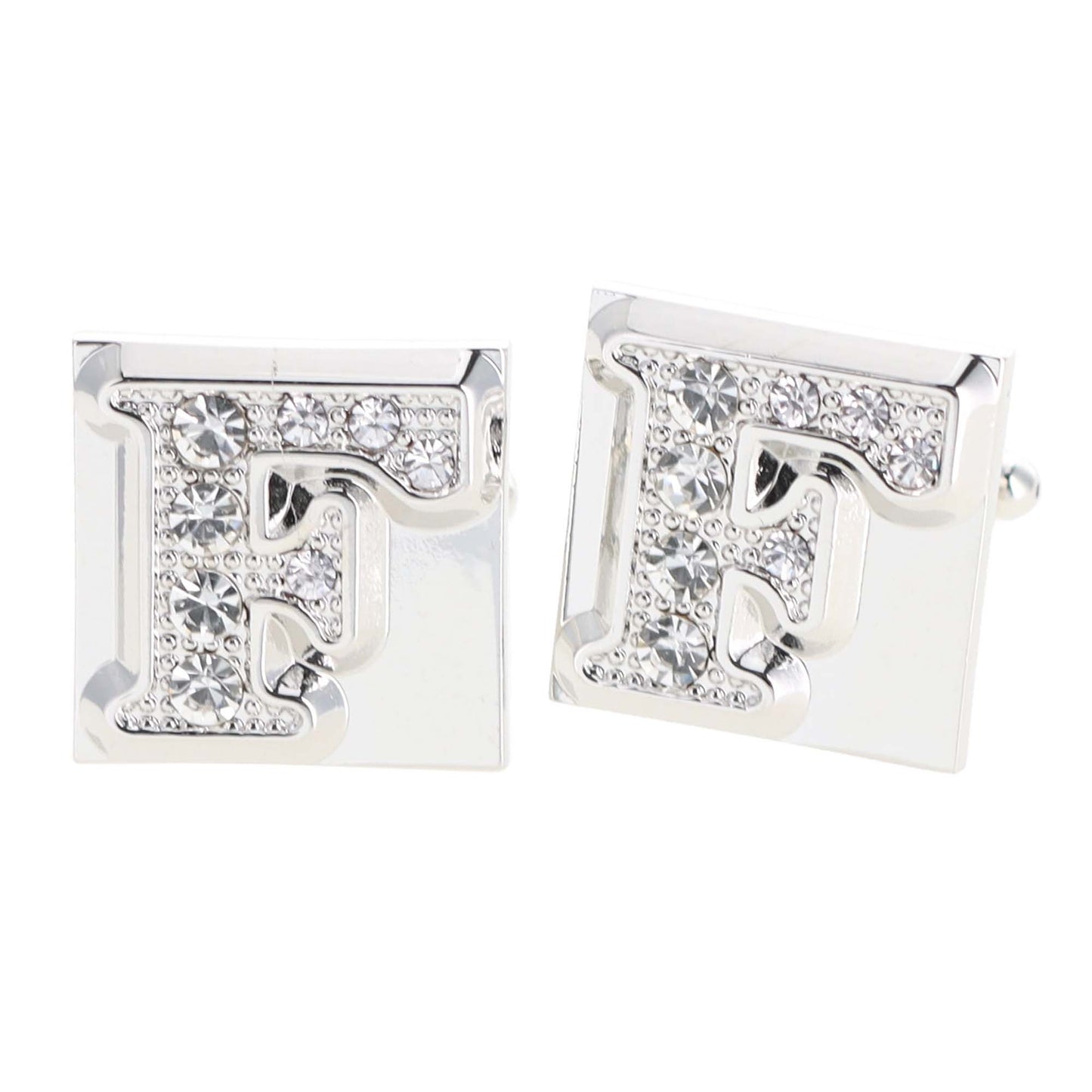 Vittorio Vico Rhinestone Initial Cufflinks: A to Z