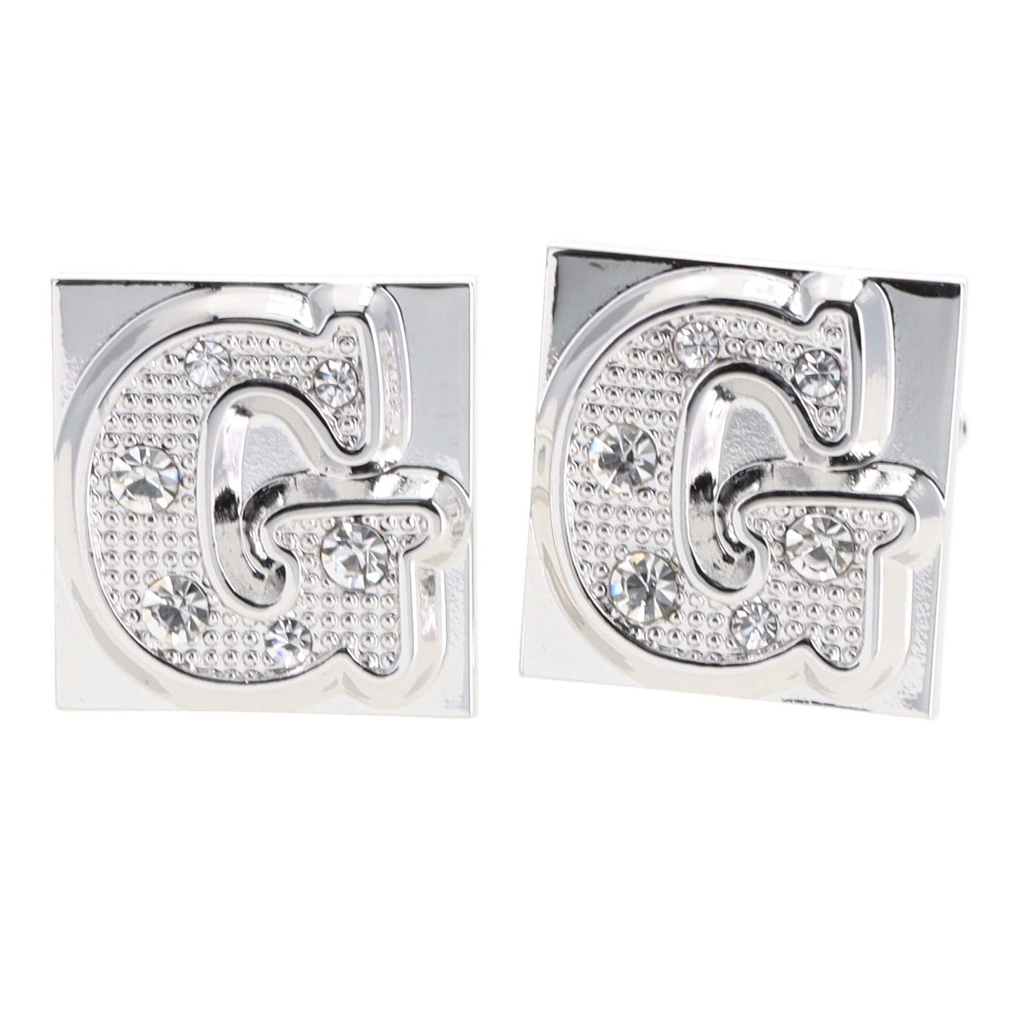 Vittorio Vico Rhinestone Initial Cufflinks: A to Z